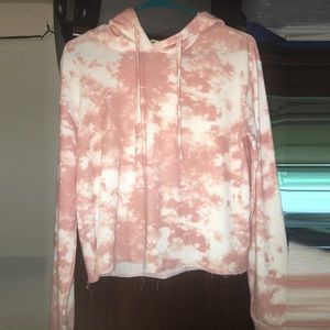 Pink tie-dye hoodie